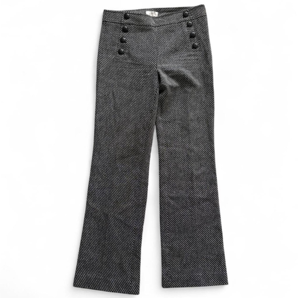 LOFT Black and White Striped Pants
